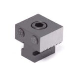 Serrated pad stop module for multi rail rm fixturing system.