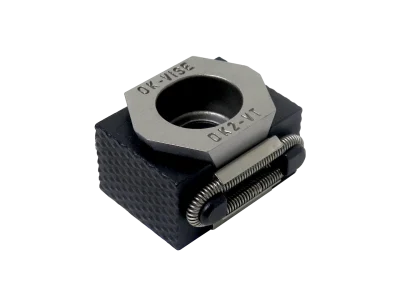 Serrated jaw workholding clamp.