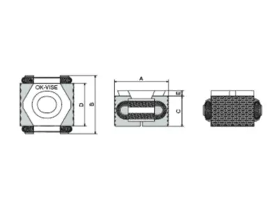 OK-VISE low-profile clamps dimension serrated