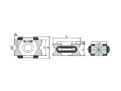 OK-VISE low-profile clamps dimension V-slot jaw