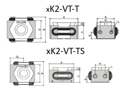 Low-Profile clamps additional piece dimensions