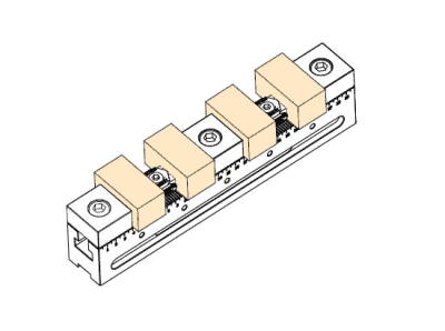 Four workpiece clamping fixture set.