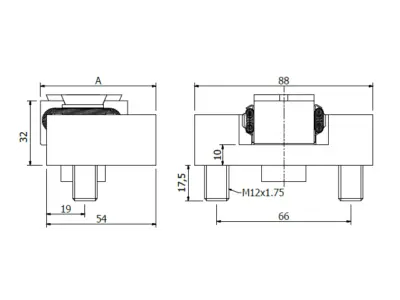 Blank Single-directional Clamp dimensions