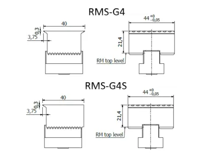 RM Knife edge stop model dimension