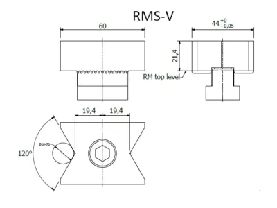 RM V-slot stopper dimensions