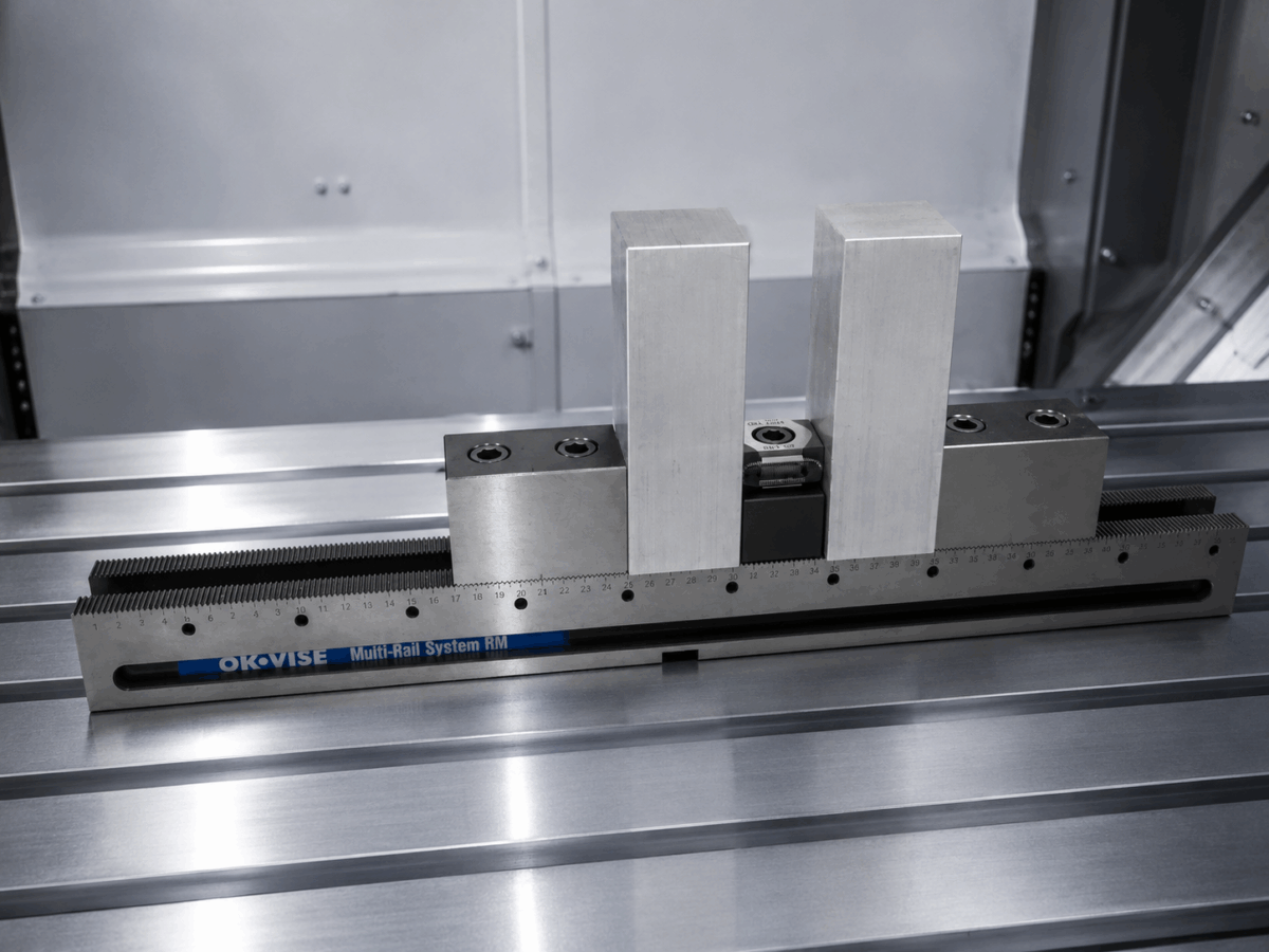 Workholding fixture for tall workpieces. Multiple clamping.