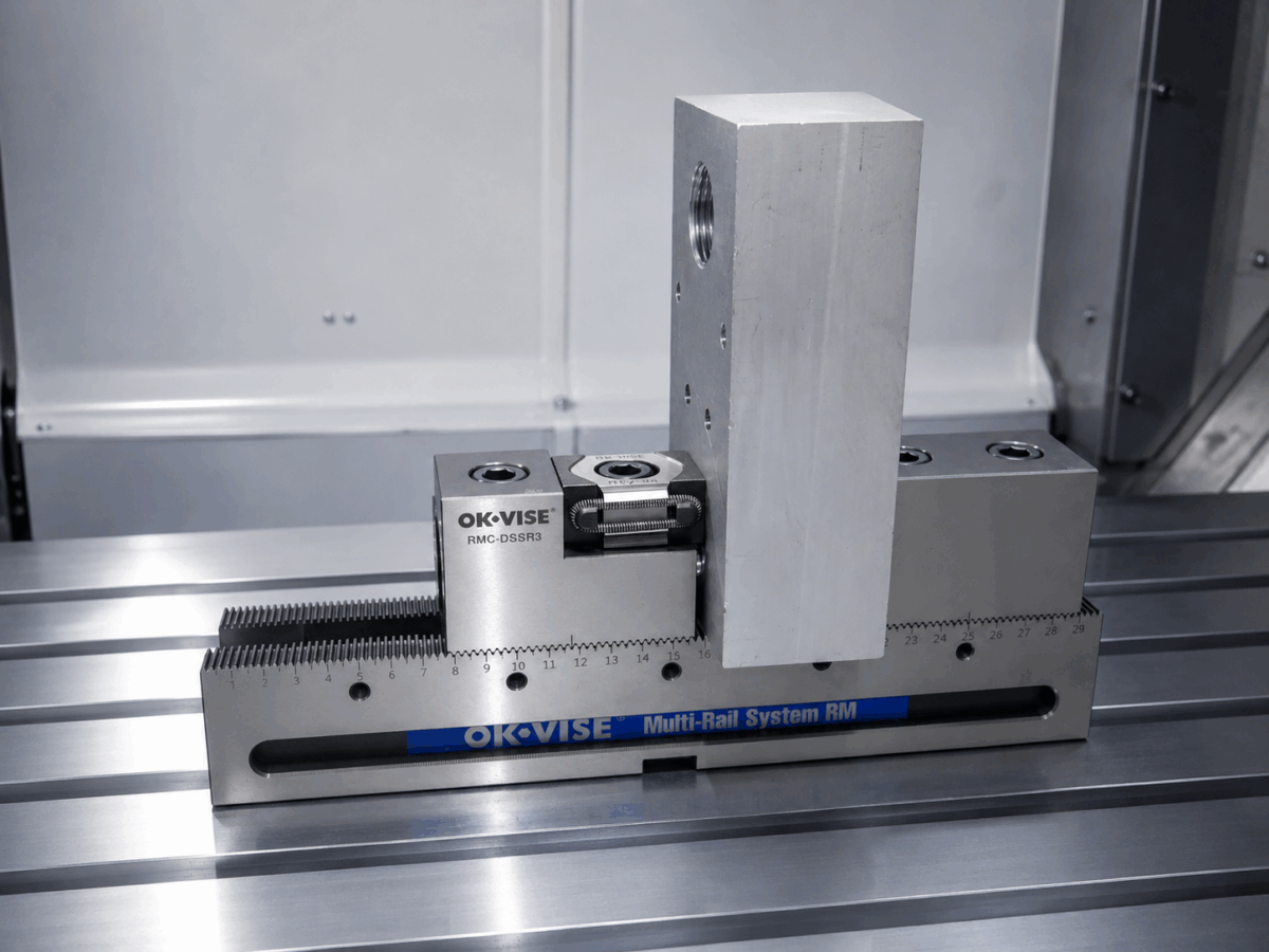 Workholding setup tall workpiece.